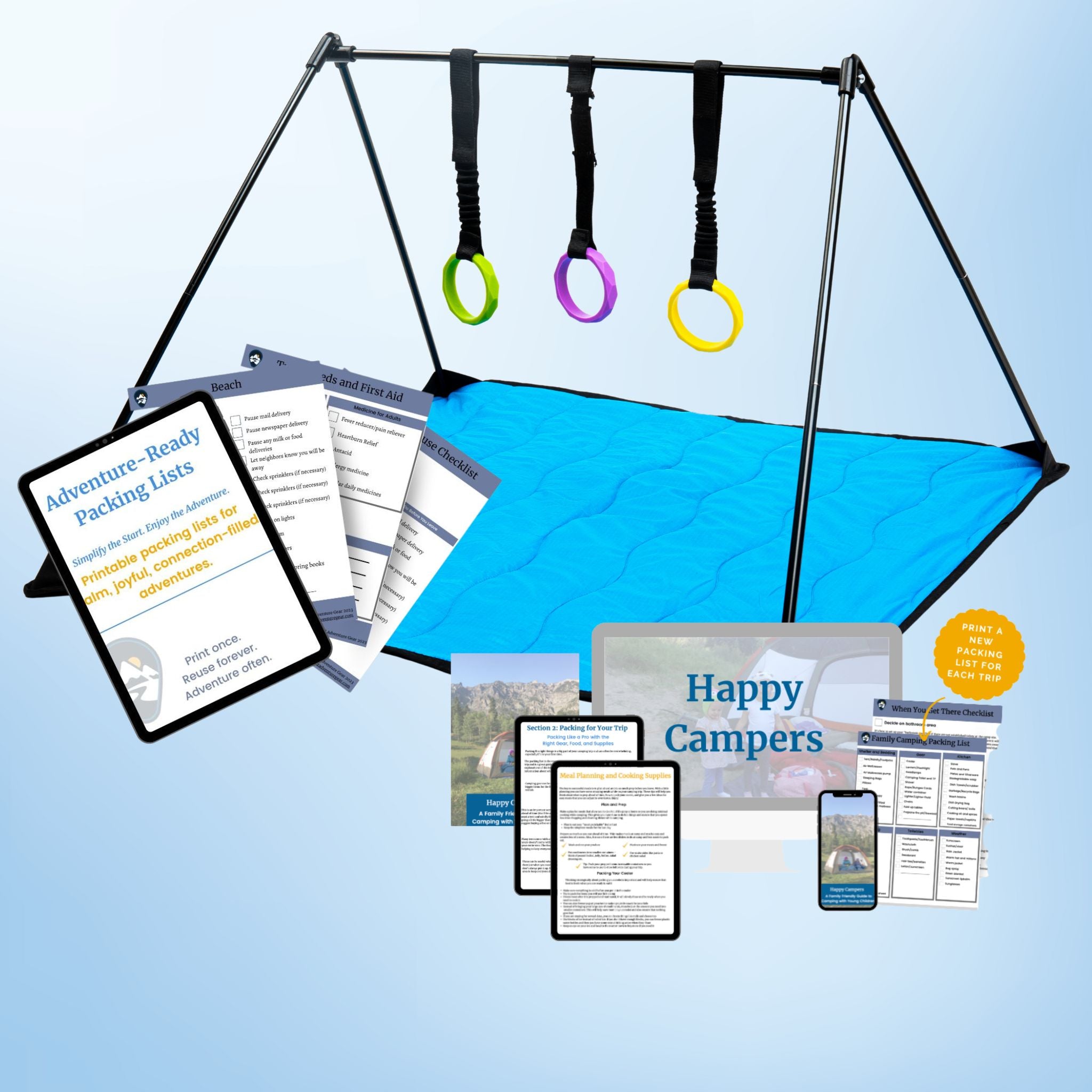 Adventure-Ready Family Bundle digital download by A to Z Adventure Gear with detailed specifications, connectivity options