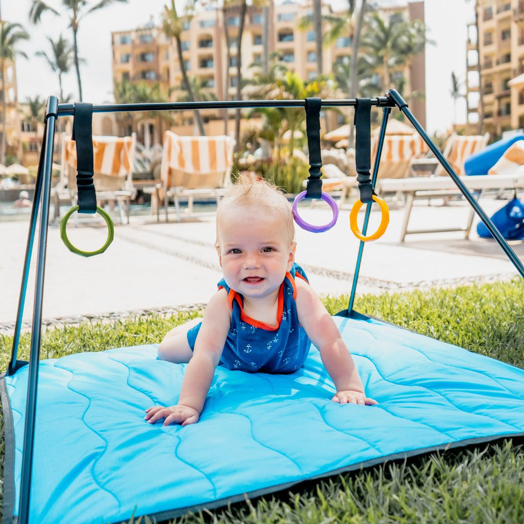 Close-up of the two woven fabric mats featuring textured surface in earthy beige and gray tones, showcasing intricate
