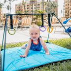 Close-up of the two woven fabric mats featuring textured surface in earthy beige and gray tones, showcasing intricate